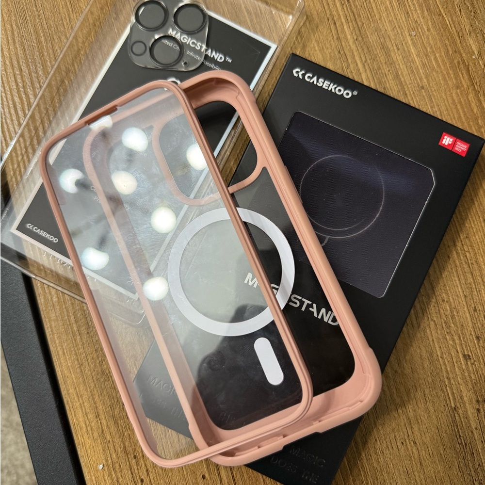 Casekoo MagStand iPhone 15 Pro Case - Pink